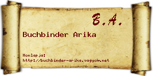 Buchbinder Arika névjegykártya